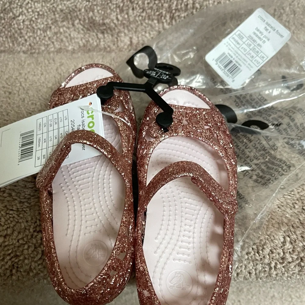 New Crocs Toddler Girl Isabella Flower Flat Sandal - Picture 6 of 13
